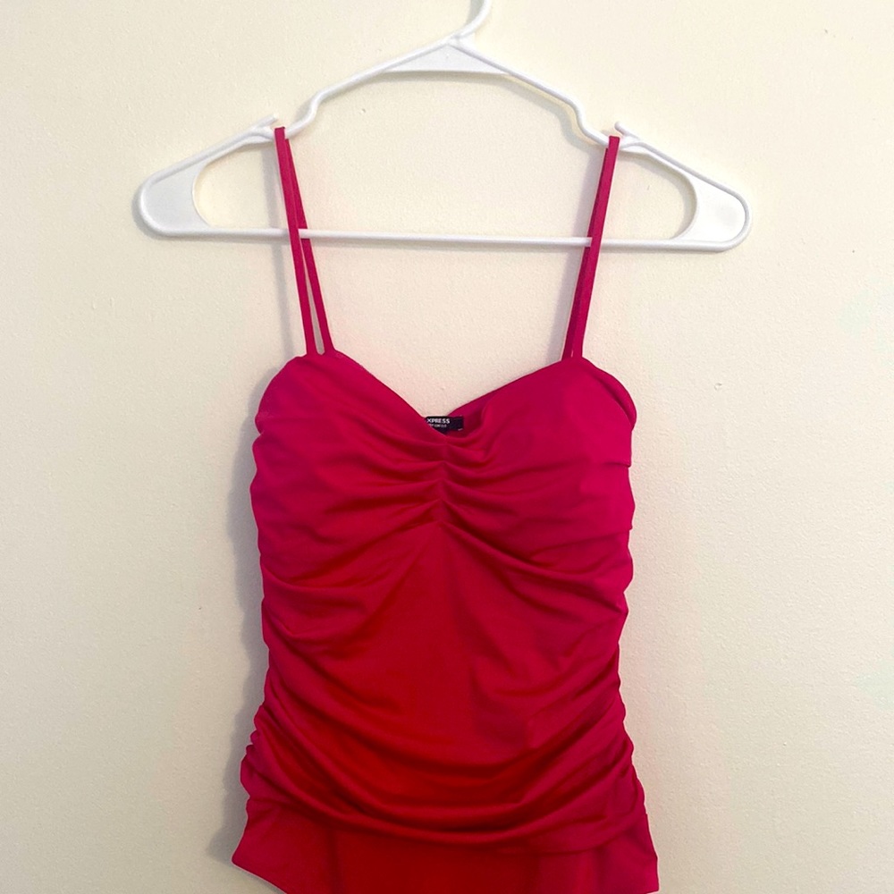 NEW RED RUCHED BODYSUIT - Picture 1 of 2